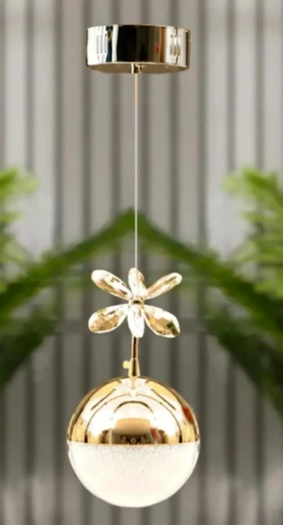 ŞEKER TOP MODERN SARKIT LED AVİZE TEKLİ 3 RENK GOLD KAPLAMALI ürün görseli