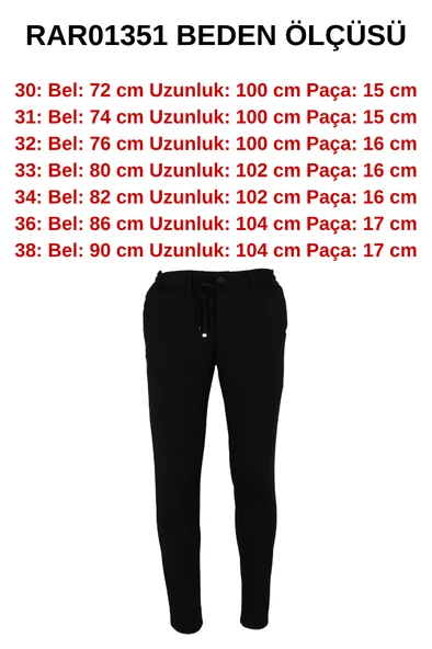 Erkek Jogger Pantolon Bel Bağcıklı Dar Kesim RAR01351 - 7