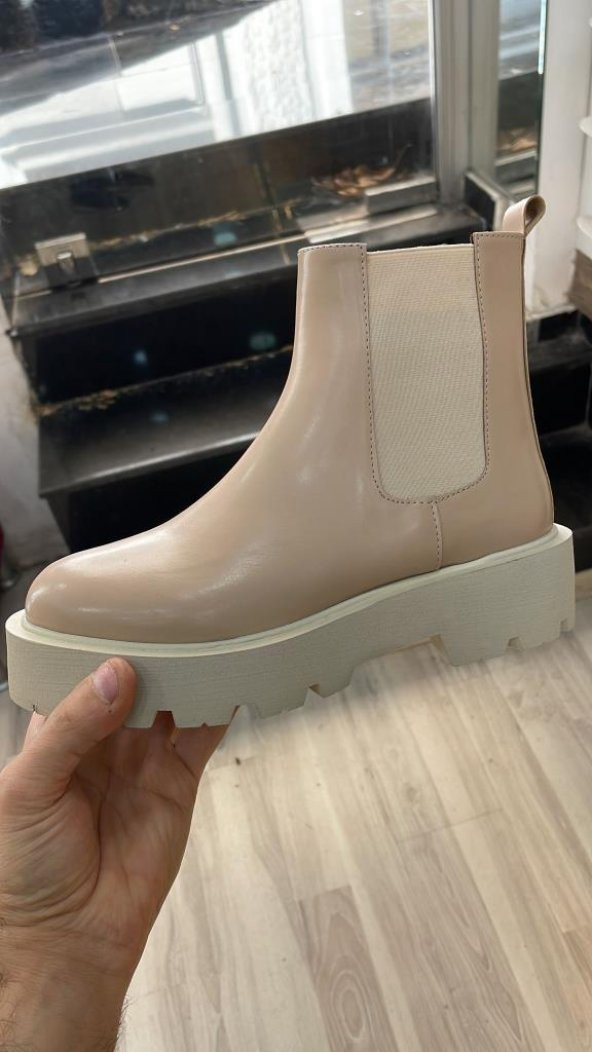 Kadın Kalın Taban Siyah  Hafif Eva Taban Lastikli Günlük Postal Bot - 2