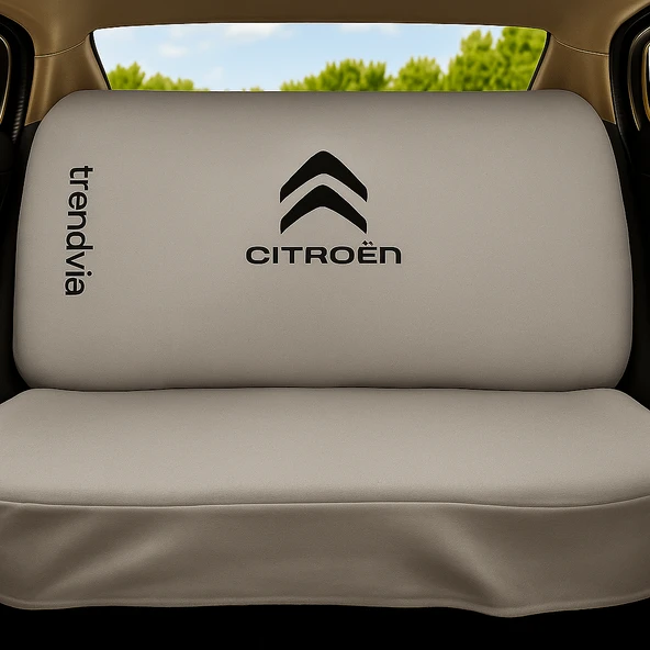 Servis Tipi Açık Gri Oto Koltuk Kılıfı Takımı  Citroen Logolu Penye Ön ve Arka Kılıf - 2