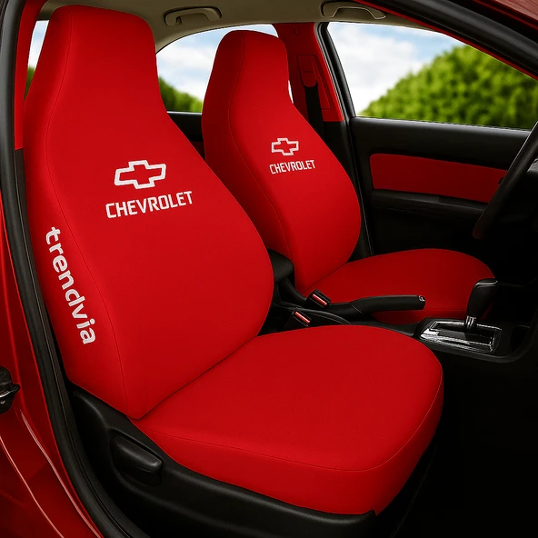 Chevrolet Kırmızı Penye Oto Servis Koltuk Kılıfı  Ön ve Arka Koltuk Uyumlu Araç Kılıf Takımı