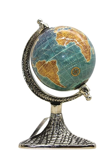 Dünya Küre Stantlı Dekoratif Döner World Globe Sl911-F 24cm - 5
