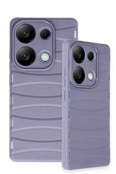 Xiaomi Redmi Note 13 Pro 4G Kılıf Bibercas Silikon Kapak - Lila - 3