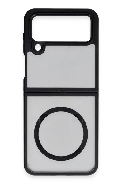 Samsung Galaxy Z Flip 4 Kılıf Blur Fold Magsafe Kapak - Mat Siyah - 1