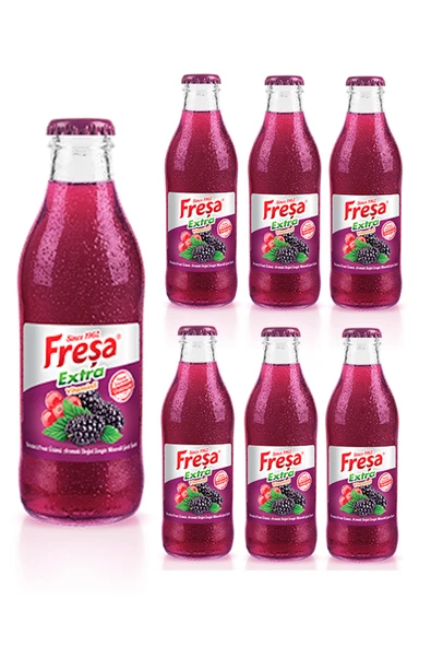 Freşa Extra Karadut Frenk Üzümü Mineralli Gazlı İçecek 200 ml x 6 Adet - 1