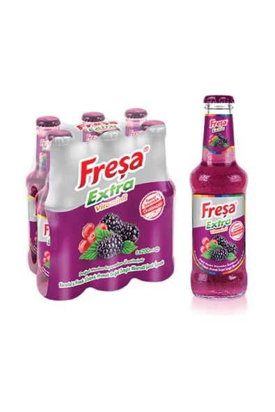 Freşa Extra Karadut Frenk Üzümü Mineralli Gazlı İçecek 200 ml x 6 Adet - 2