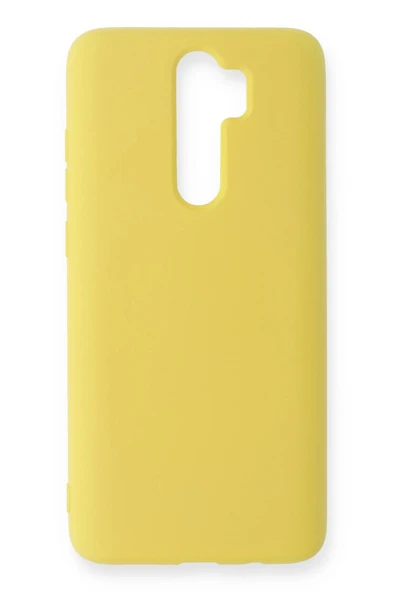 Xiaomi Redmi Note 8 Pro Kılıf Nano içi Kadife Silikon - Sarı - 1