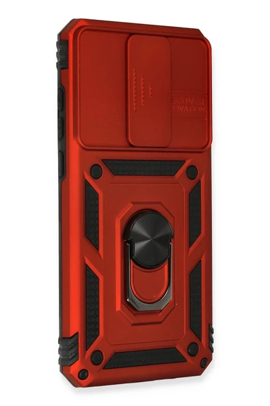 Xiaomi Redmi Note 8 Pro Kılıf Pars Lens Yüzüklü Silikon - Kırmızı - 2