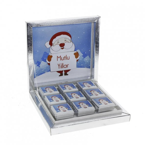 27 Adet Yılbaşı Çikolatası Madlen Yazı Baskılı Noel Baba - 4