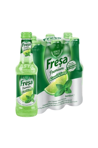 Freşa Extra Lime Limon & Nane Aromalı Mineralli Gazlı İçecek 200ml x 24 Adet - 2