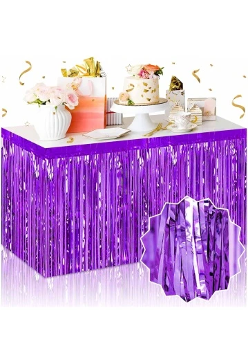 Metalize Mor Masa Eteği ürün görseli 1