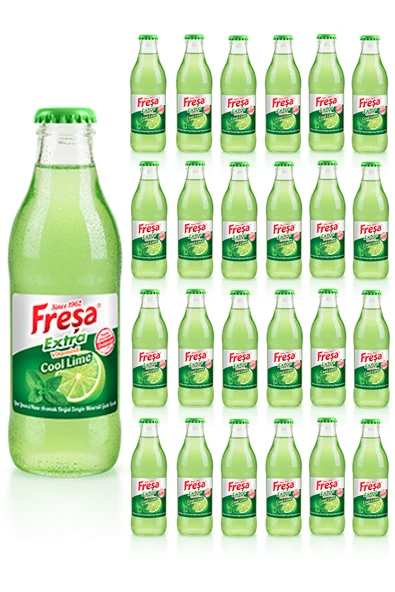 Freşa Extra Lime Limon & Nane Aromalı Mineralli Gazlı İçecek 200ml x 24 Adet - 1