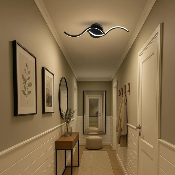 TT605-SY Martı Model Çocuk-Antre-Küçük Oda Mat Siyah Led Avize - 3