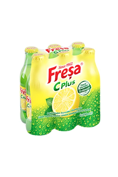 Freşa C Plus Limon Aromalı Doğal Zengin Mineralli Gazlı İçecek 200ml x 6 Adet - 2
