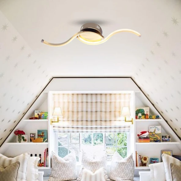 TT605-FSR Martı Model Çocuk-Antre-Küçük Oda Fransız Sarı Kaplama Led Avize - Resim 3