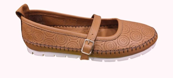 MAMMAMİA D25YA-775 KADIN DERİ BANTLI BABET - Resim 2