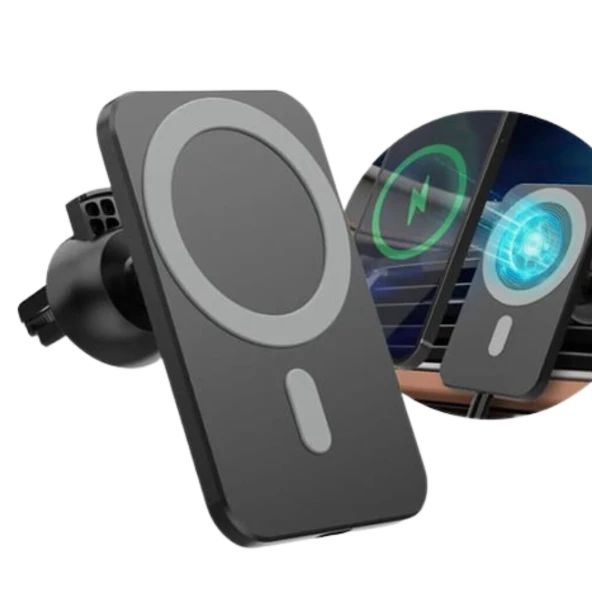 MAGSAFE ARAÇ İÇİ TELEFON TUTUCU & KABLOSUZ ŞARJ CİHAZI 15W HIZLI ŞARJ DESTEKLİ - 4