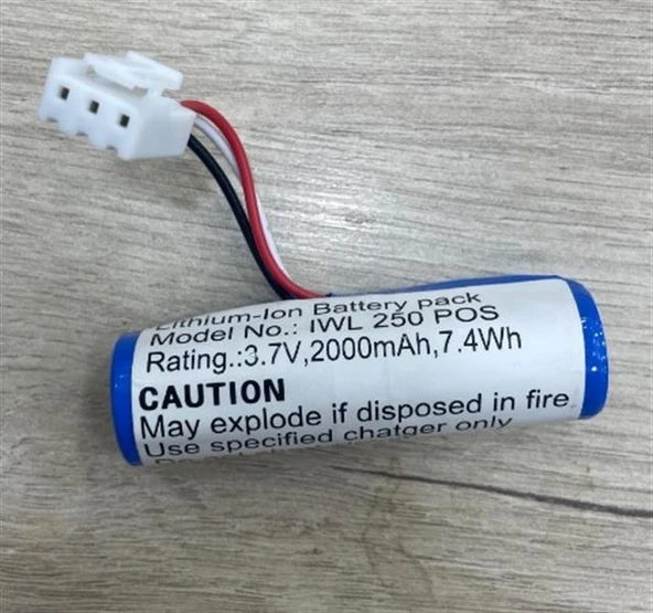 Efcell IWL250 3.7 Volt 2000mAh 18650 Lityum LI-ION Pos Cihazı Terminal Pili (12x7mm 3 Pin Soketli) - 1