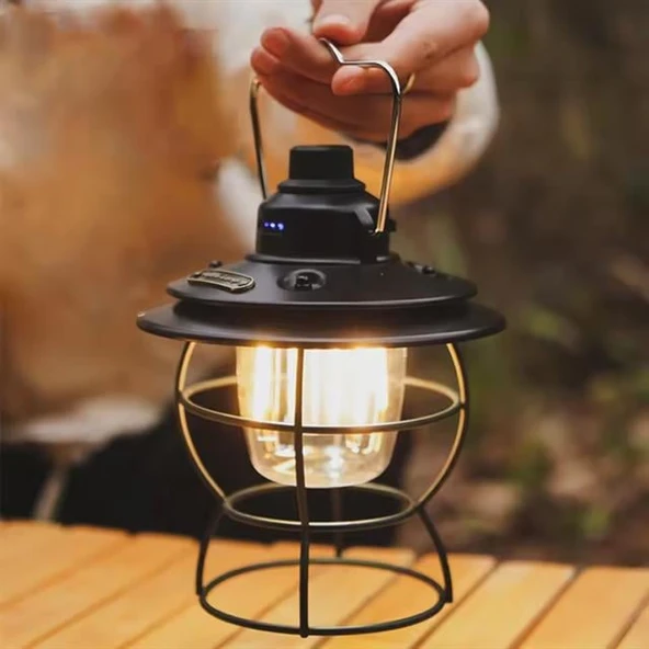 PowerMaster PM-16042 Retro Nostaljik Şarjlı Kamp Lambası Filament + SMD Ledli - 3