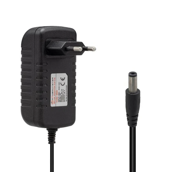 Powermaster PM-4531 12 Volt - 2 Amper 5.5*2.5 Mm Uçlu Plastik Kasa Priz Tipi Adaptör