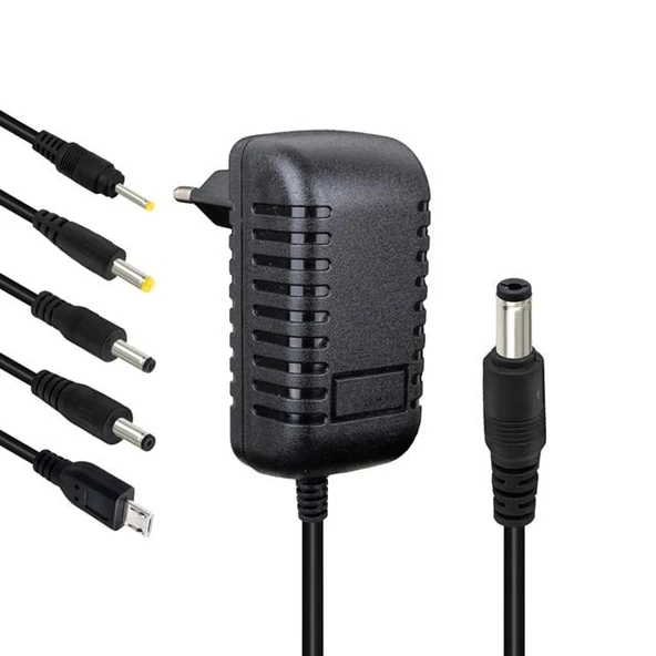 S-Link SLX-52A 5-9-12 Volt - 2 Amper Çok Uçlu Telefon Tablet PC Akü Akıllı Şarj Adaptörü - 2
