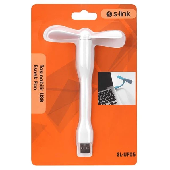 S-Link SL-UF05 Taşınabilir Esnek Beyaz USB Mini Fan - 3