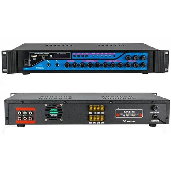 Dexun D-200 3 Zone 200 W USB-BT 2 Mik. Giriş Hat Trafolu Anfi ürün görseli