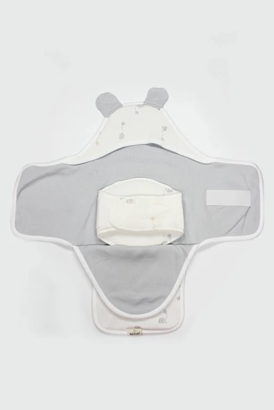 Bistyle Flying Elephant Organik Bel Destekli Kundak 75102 Ekru Gri - 6