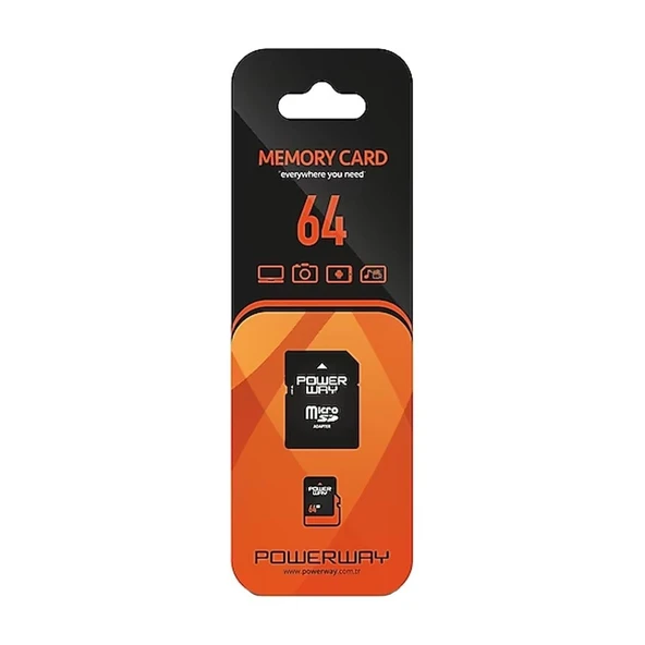 Powerway PWR-64 64 GB Micro SD Hafıza Kartı Class 10