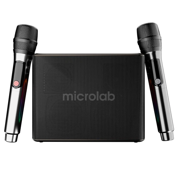 Microlab M60 Vega 100W RGB 2 Adet Kablosuz Mikrofonlu Bluetooth Karaoke Hoparlör (15.000Mah Batarya)