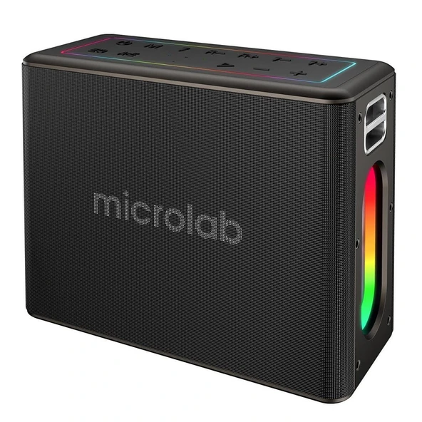 Microlab M60 Vega 100W RGB 2 Adet Kablosuz Mikrofonlu Bluetooth Karaoke Hoparlör (15.000Mah Batarya) - 2