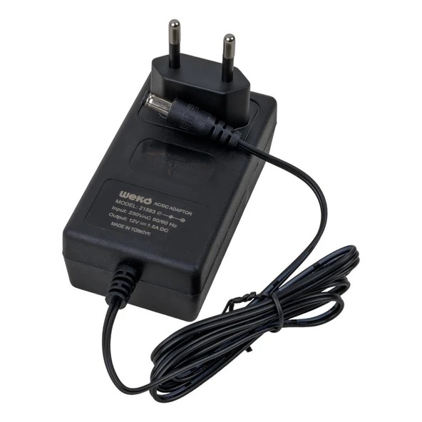 Weko 12 Volt - 1.5 Amper 5.5*2.5 Uçlu Yerli Üretim Plastik Kasa Priz Tipi Adaptör - 3