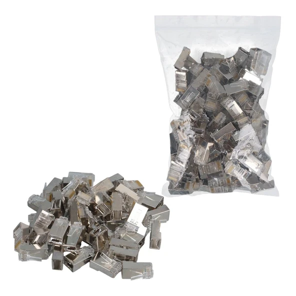 Metal RJ45 Cat5 100 Adet Metal Uç 8P/8C - 4
