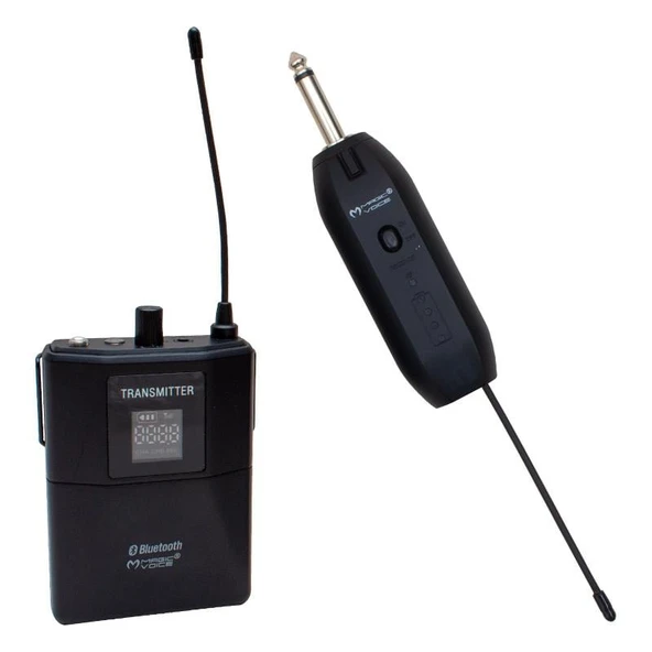 Magicvoice Mv-19601 UHF Kablosuz Enstrüman Uyumlu Bluetooth Jak Girişli İkili Mikrofon Set