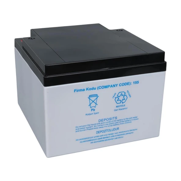 Yokohama YH-122.6 12 Volt 26 Amper Akü (165X176x125 Mm) - 3