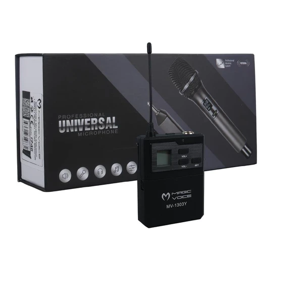 Magicvoice MV-1303Y UHF 1 Yaka + 1 Headset Kablosuz Profesyonel Telsiz Mikrofon - 2