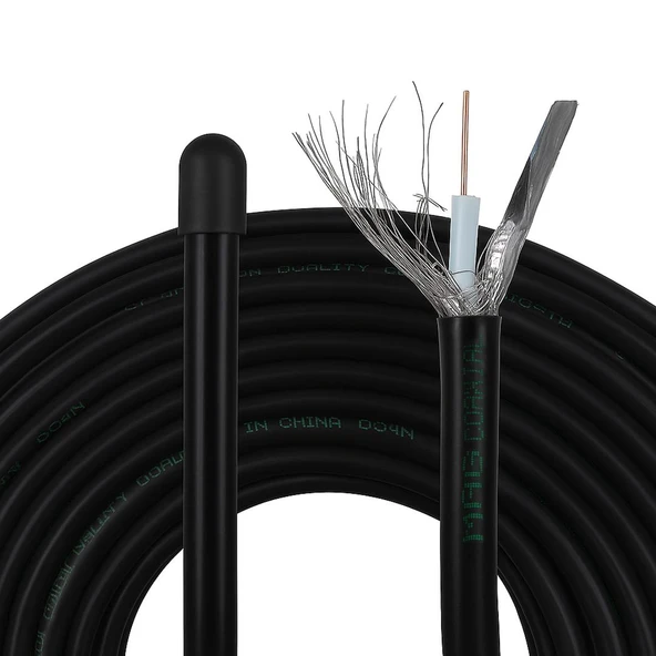 Mag Rg6/U6 Bakır Cu/Cu 80 Tel Siyah Anten Kablosu (100 Metre) - 2