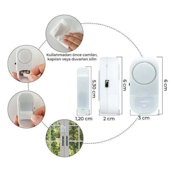 Powermaster PM-17795 Mini Manyetik Pencere Ve Kapı Güvenlik Alarmı - 2