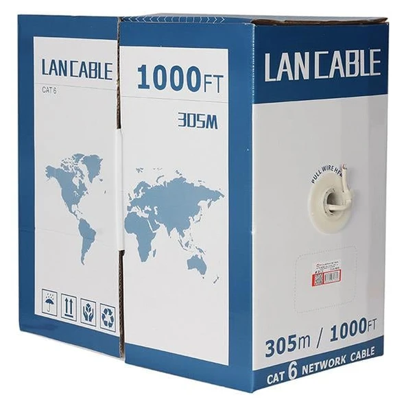 Powermaster 24 AWG 0.57 Mm Saf Bakır 305 Metre CAT6 Kablo