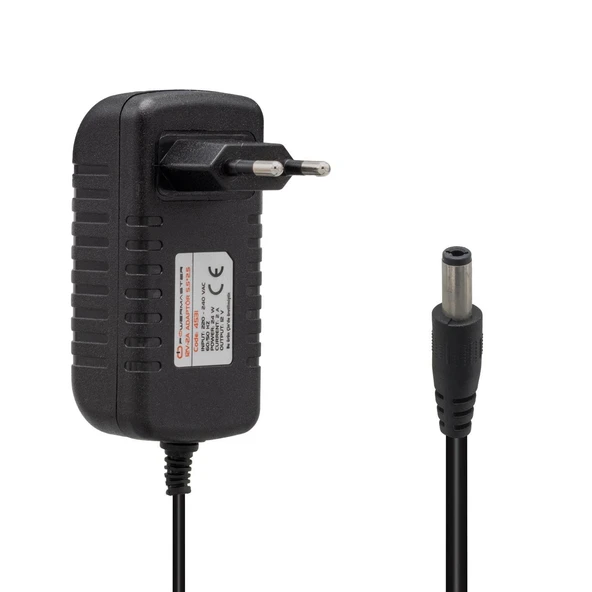 Powermaster PM-4531 12 Volt - 2 Amper 5.5*2.5 Mm Uçlu Plastik Kasa Priz Tipi Adaptör