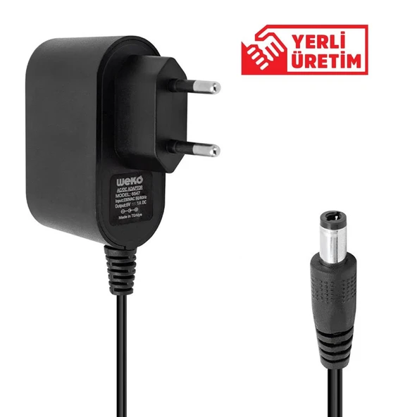 Weko 5 Volt 1 Amper 5 Watt Plastik Kasa Priz Tipi Adaptör (5.5X2.5 Uçlu)