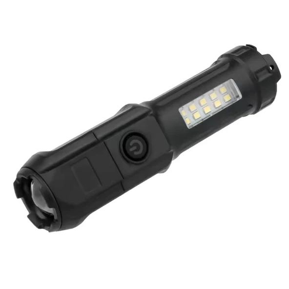 Powermaster 109-B Zoomlu Flash Özellikli SMD Ve Power LED Li Şarjlı Plastik Kasa El Feneri (Powerbank Özellikli) ürün görseli