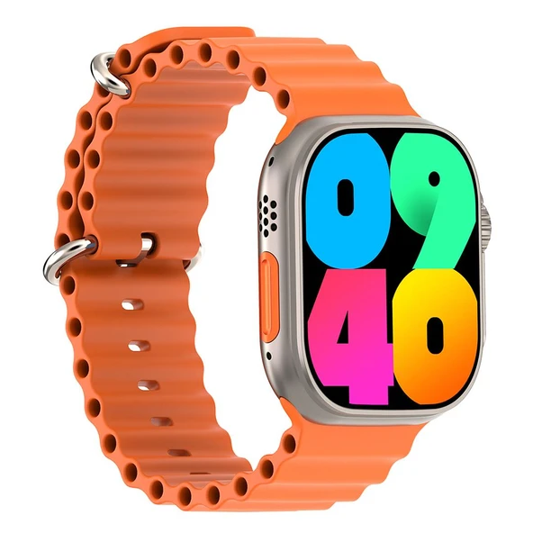 Hytech W69 Watch IOS Ve Android Uyumlu Mactive 2.05 İnç Geniş Ekranlı Turuncu Akıllı Saat - 2