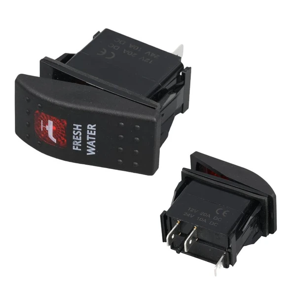 Powermaster Hidrafor Sembollü Işıklı 3 Pinli On-Off 12-24V Marin Switch