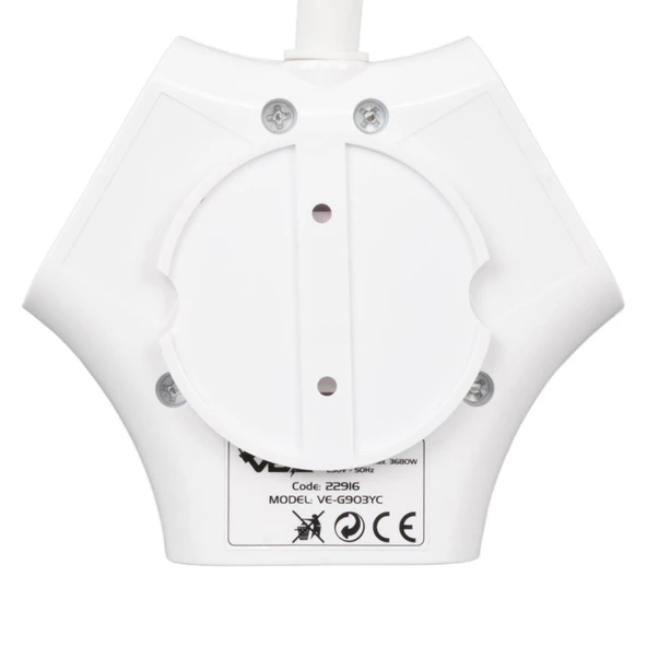 Vea VE-G903YC 3'Lü USB+ Type-C Girişli Anahtarlı 1.5 Metre Grup Priz - 4