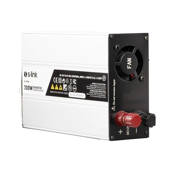 S-Link SL-300W 300W Dc12v-Ac230v Çakmaktan Power İnverter - 3