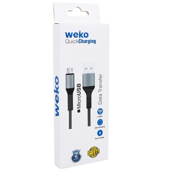 Weko WK-22023 USB To Micro USB Örgülü Lacivert Telefon Şarj Kablosu - 2