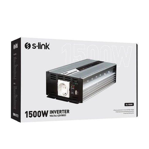 S-Link SL-1500W Dc12v-Ac230v 1500W İnverter - 3