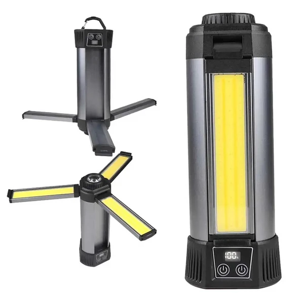 Powermaster PM-24566 35 Watt USB - Type-C Girişli P50 Ve Cob Ledli 3 Kanatlı Kollu Çalışma Lambası - 2