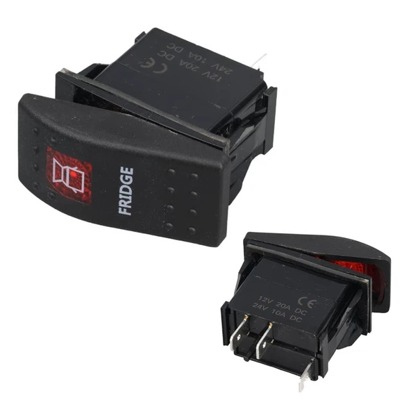 Powermaster Buzdolabı Sembollü Işıklı 3 Pinli On-Off 12-24V Marin Switch ürün görseli 1